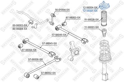 Чашка амортизатора заднего левая STELLOX 1298005SX