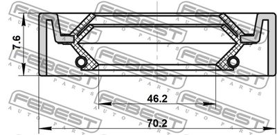 Сальник привода FEBEST 95IDS48700809C