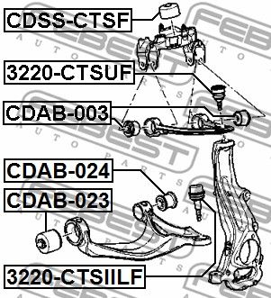Сайлентблок нижнего переднего рычага FEBEST CDAB024