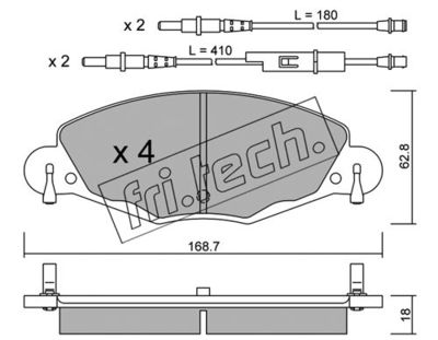 Колодки тормозные дисковые передние BESER 3410
