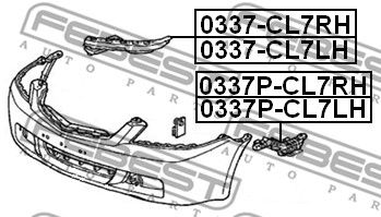 Кронштейн бампера переднего правый FEBEST 0337CL7RH
