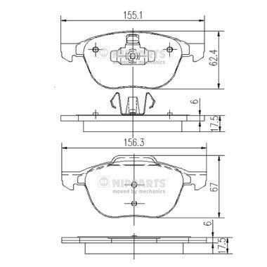 Колодки тормозные передние NIPPARTS J3603063