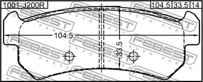 Колодки тормозные задние FEBEST 1001J200R