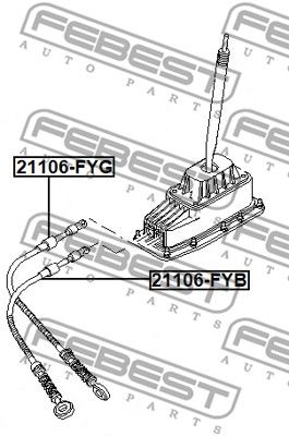 Трос КПП FEBEST 21106FYG