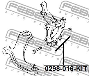 Болт крепления подвески ремкомплект FEBEST 0298016KIT