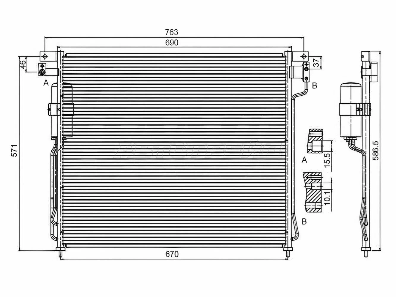 Радиатор кондиционера SAT STTYG23940