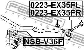 Втулка стабилизатора переднего FEBEST NSBV36F