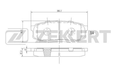 Колодки тормозные дисковые задние Zekkert BS1230