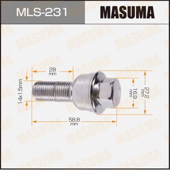 Болт колесный Masuma MLS231