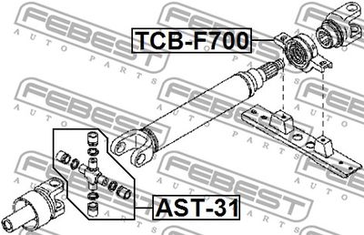 Подшипник подвесной вала карданного FEBEST TCBF700