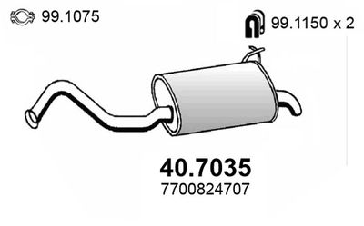 Глушитель задняя часть ASSO 407035