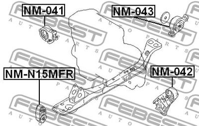 Подушка двигателя правая FEBEST NM041