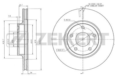 Диск тормозной передний Zekkert BS5345