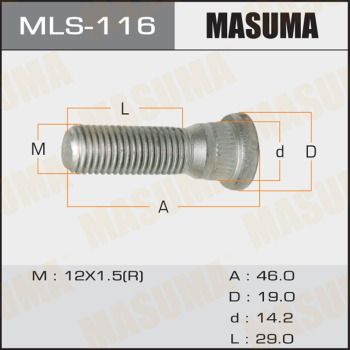 Шпилька колесная Masuma MLS116