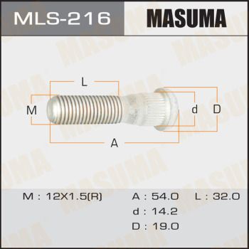 Шпилька колесная Masuma MLS216