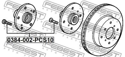 Шпилька колесная FEBEST 0384002PCS10