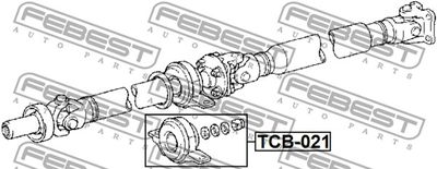 Подшипник подвесной вала карданного FEBEST TCB021