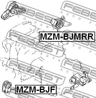 Подушка двигателя задняя FEBEST MZMBJMRR