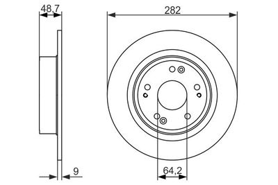 Диск тормозной задний BOSCH 0986479738