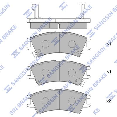 Колодки тормозные дисковые SANGSIN SP1096