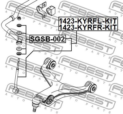 Тяга стабилизатора передняя правая FEBEST 1423KYRFRKIT