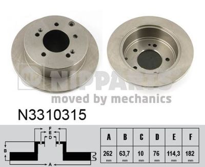 Диск тормозной задний NIPPARTS N3310315