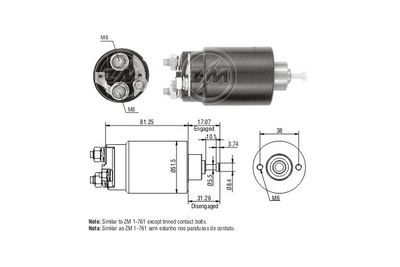 Реле втягивающее ZM ZM761