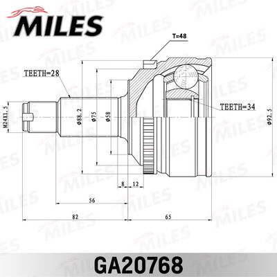 ШРУС наружный Miles GA20768