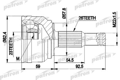 ШРУС наружный комплект PATRON PCV9117
