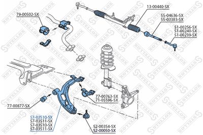 Рычаг подвески левый STELLOX 5703510SX
