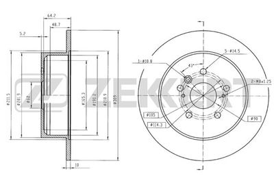 Диск тормозной задний Zekkert BS5823