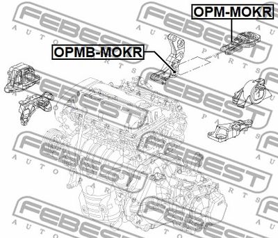 Сайлентблок задней подушки двигателя FEBEST OPMBMOKR