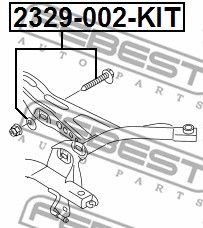 Болт с эксцентриком ремкомплект FEBEST 2329002KIT