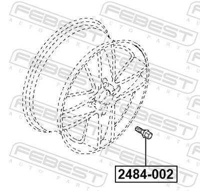 Болт колесный FEBEST 2485B002
