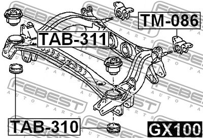 Сайлентблок задней балки FEBEST TAB310