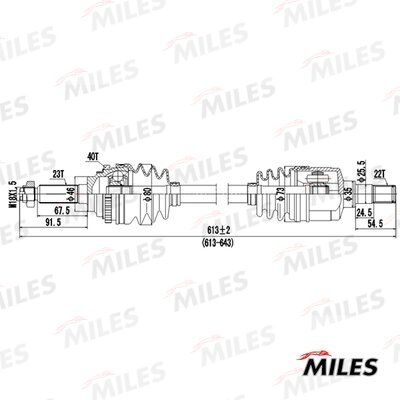 Привод в сборе левый с АБС Miles GC01047