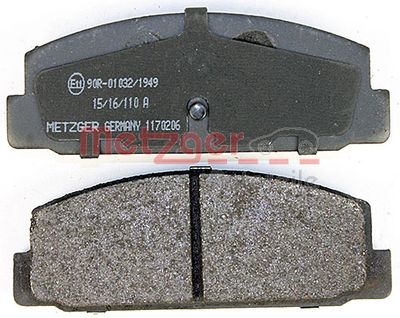 Колодки дискового тормоза с накладками в сборе Metzger 1170206