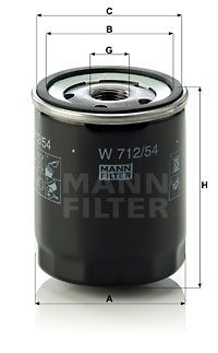 Фильтр масляный MANN-FILTER W71254