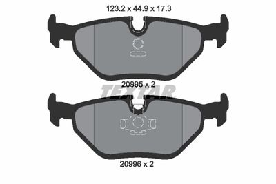 Колодки тормозные задние TEXTAR 2099501