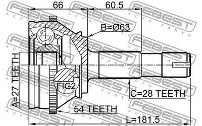 ШРУС наружный FEBEST 2810DUCA54