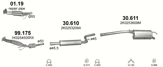 Глушитель задняя часть POLMOSTROW 30611