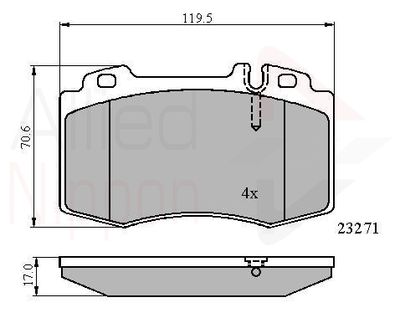 Колодки тормозные дисковые передние ALLIED NIPPON ADB01117