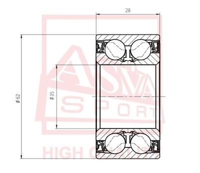 Подшипник ASVA DAC35620028