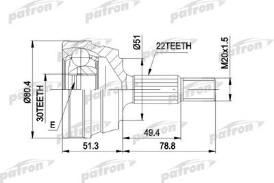 ШРУС наружный комплект PATRON PCV1004
