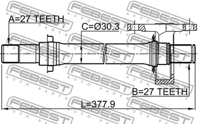 Полуось правая FEBEST 0312FKMTRH