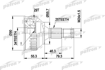 ШРУС наружный PATRON PCV1282