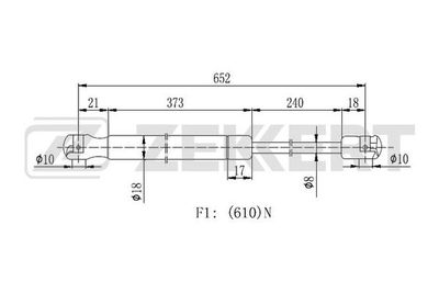 Пружина газовая багажника Zekkert GF2268