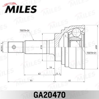ШРУС наружный Miles GA20470