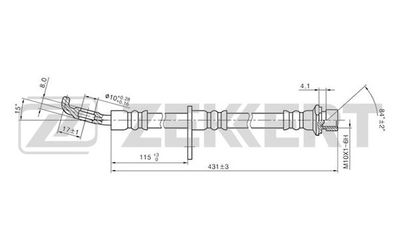 Шланг тормозной передний левый Zekkert BS9142