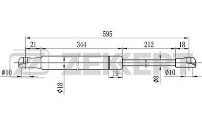 Пружина газовая багажника Zekkert GF1666